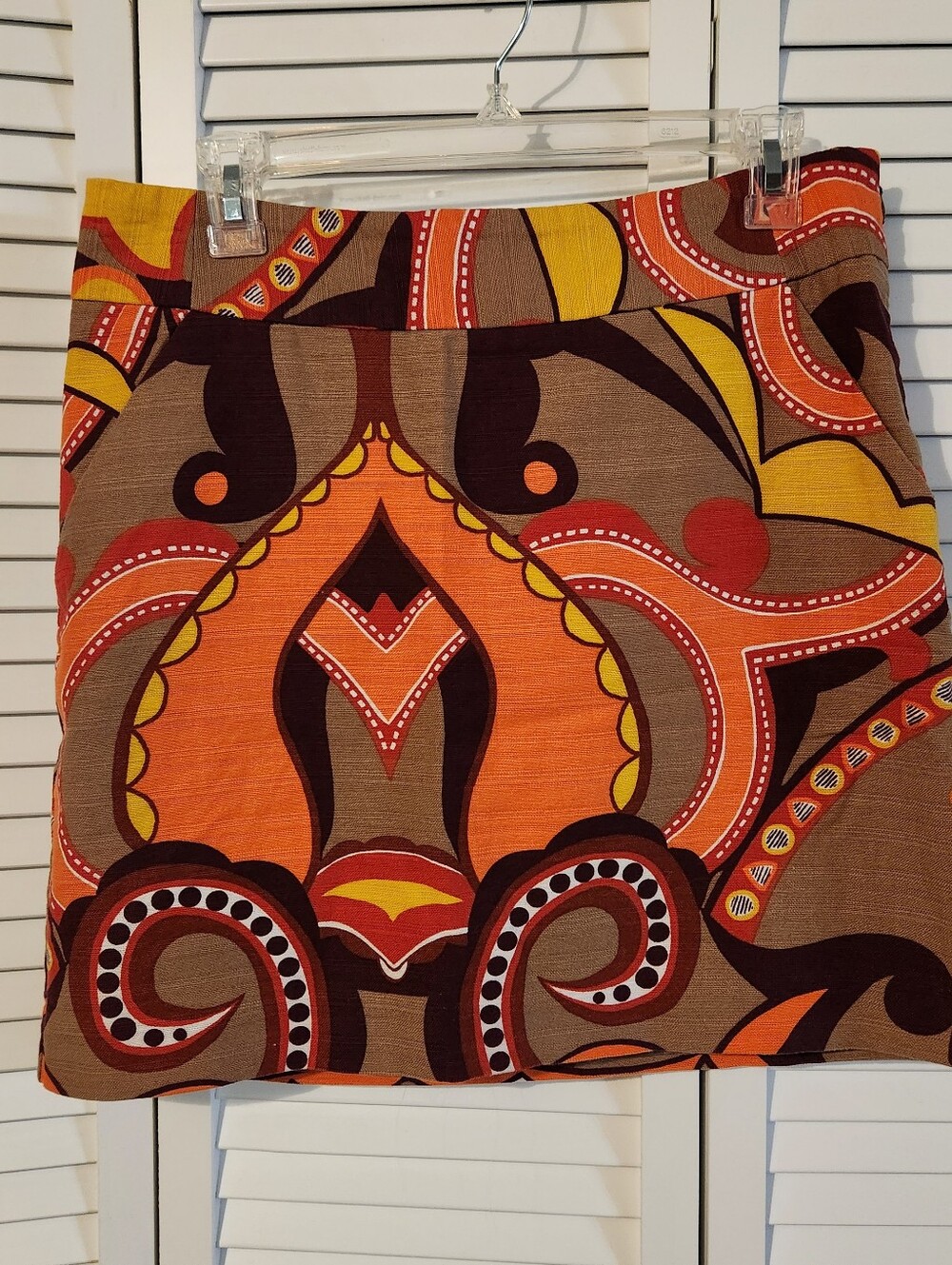 Merona Orange Multi Paisley Print Mini Skirt